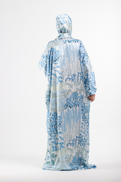 Graceful garden silk satin esdal with bandana