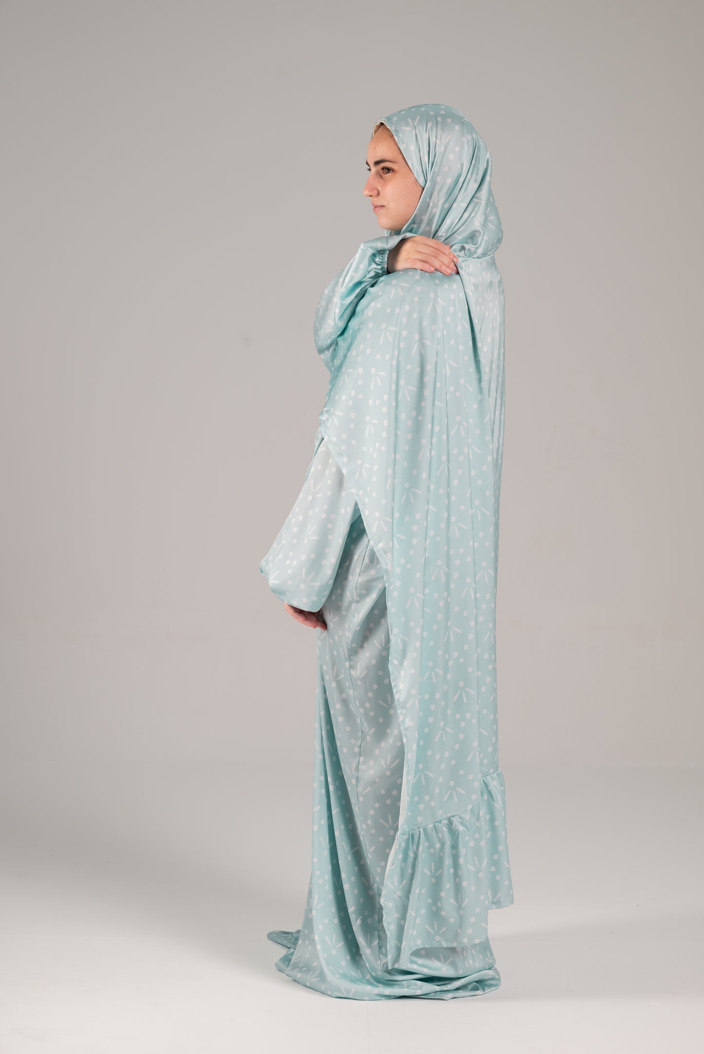Mint soft satin esdal with bandana
