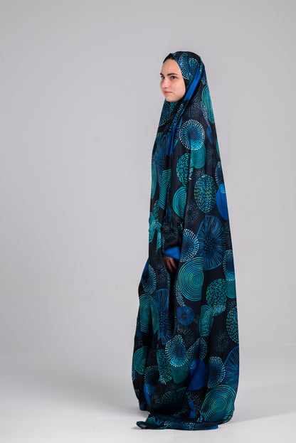 Midnight bloom printed soft satin Cap Esdal