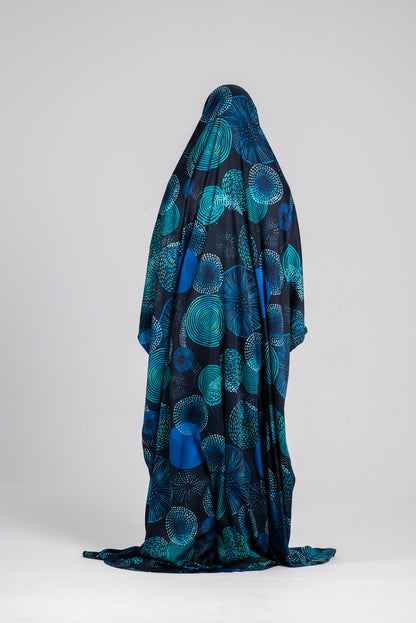 Midnight bloom printed soft satin Cap Esdal