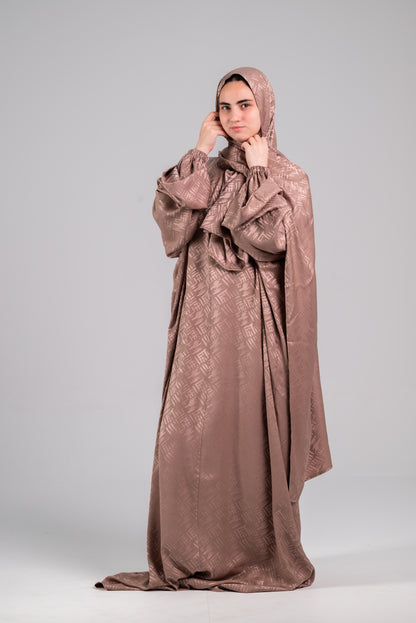 Mocha Brown Print New Cotton with Satin Esdal