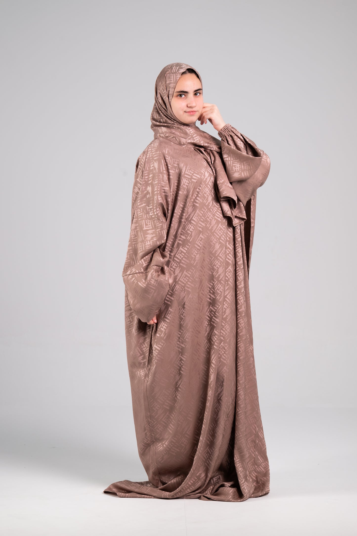 Mocha Brown Print New Cotton with Satin Esdal