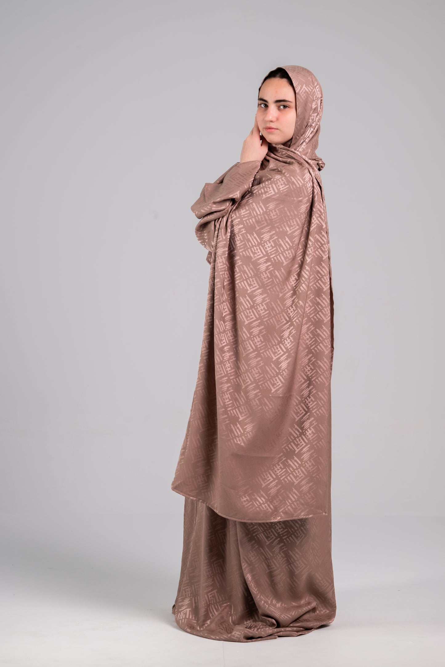 Mocha Brown Print New Cotton with Satin Esdal