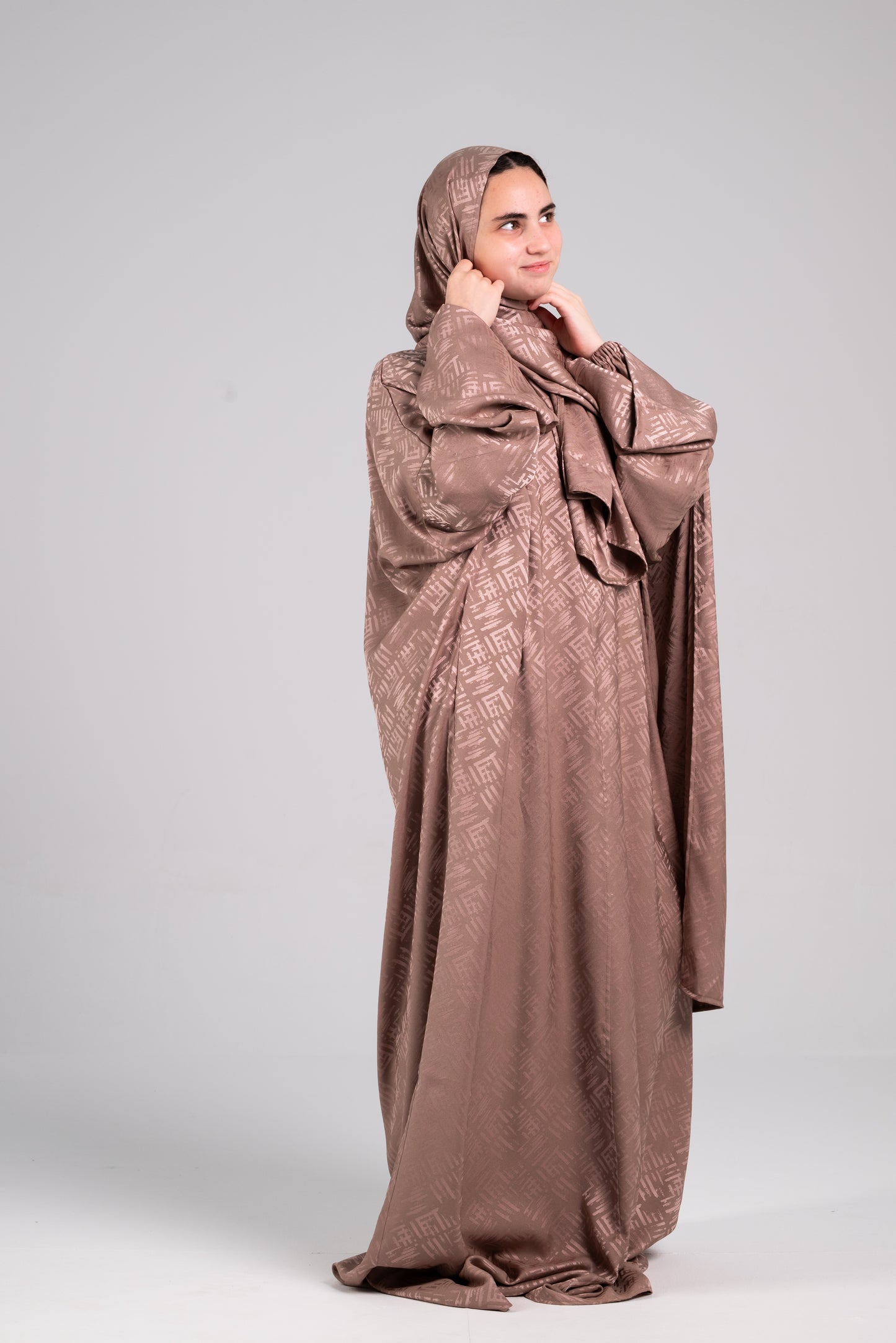 Mocha Brown Print New Cotton with Satin Esdal