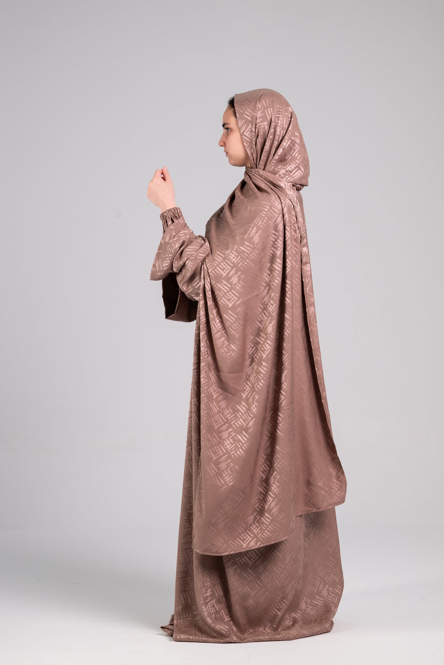 Mocha Brown Print New Cotton with Satin Esdal