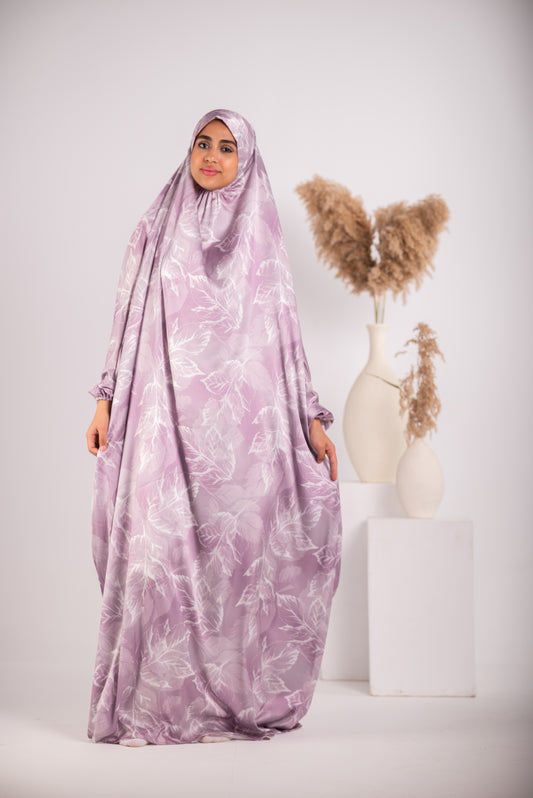 Satin Cap esdal with sleeves (light purple)