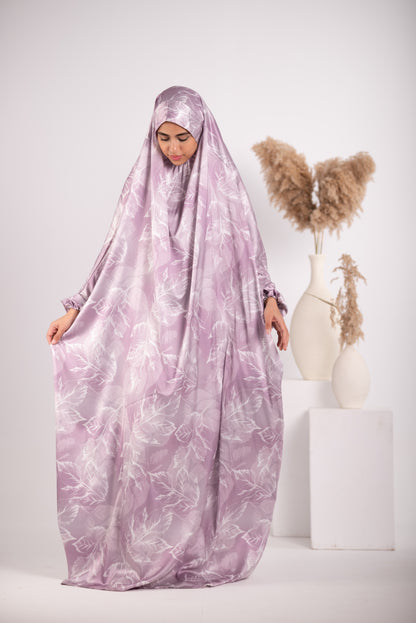 Satin Cap esdal with sleeves (light purple)