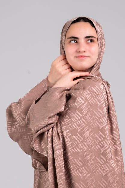 Mocha Brown Print New Cotton with Satin Esdal