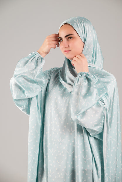 Mint soft satin esdal with bandana
