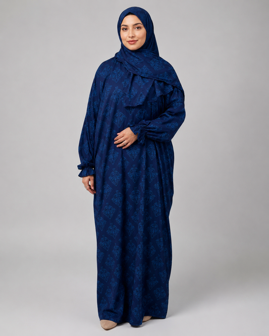 Royal Navy Print Satin Esdal with Bandana