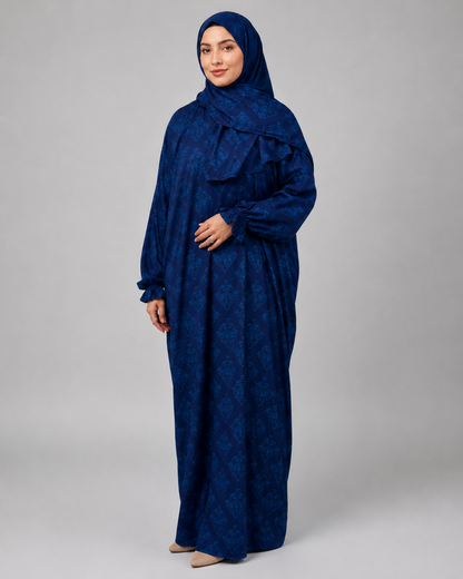 Royal Navy Print Satin Esdal with Bandana