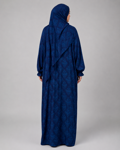 Royal Navy Print Satin Esdal with Bandana