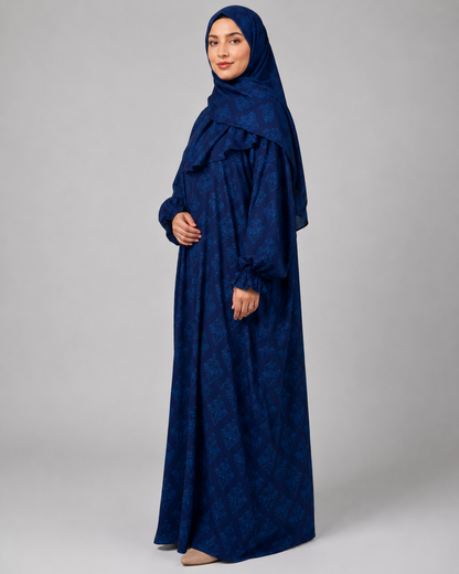 Royal Navy Print Satin Esdal with Bandana